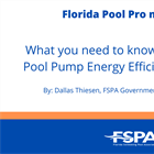 FPP Article: What you need to know about Federal Pool Pump Energy Efficiency Standards